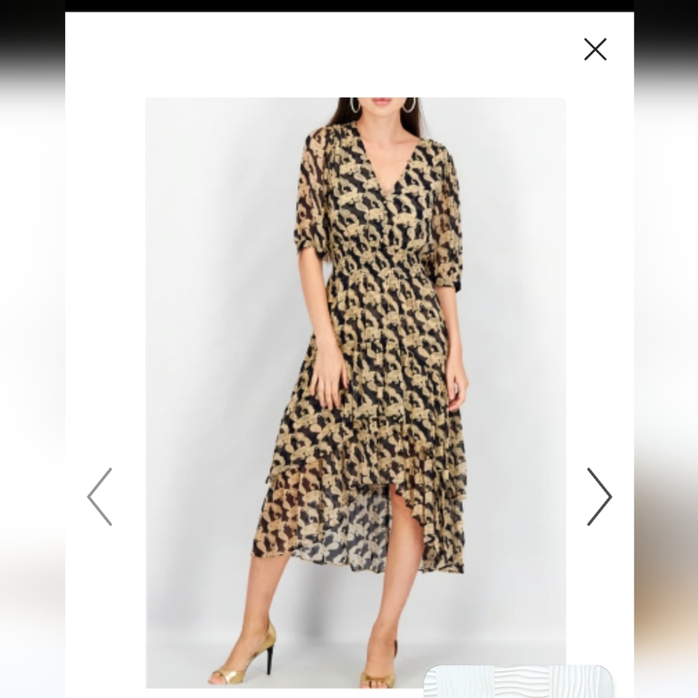 The Kooples Paisley Print Ruffle Hem Midi Dress